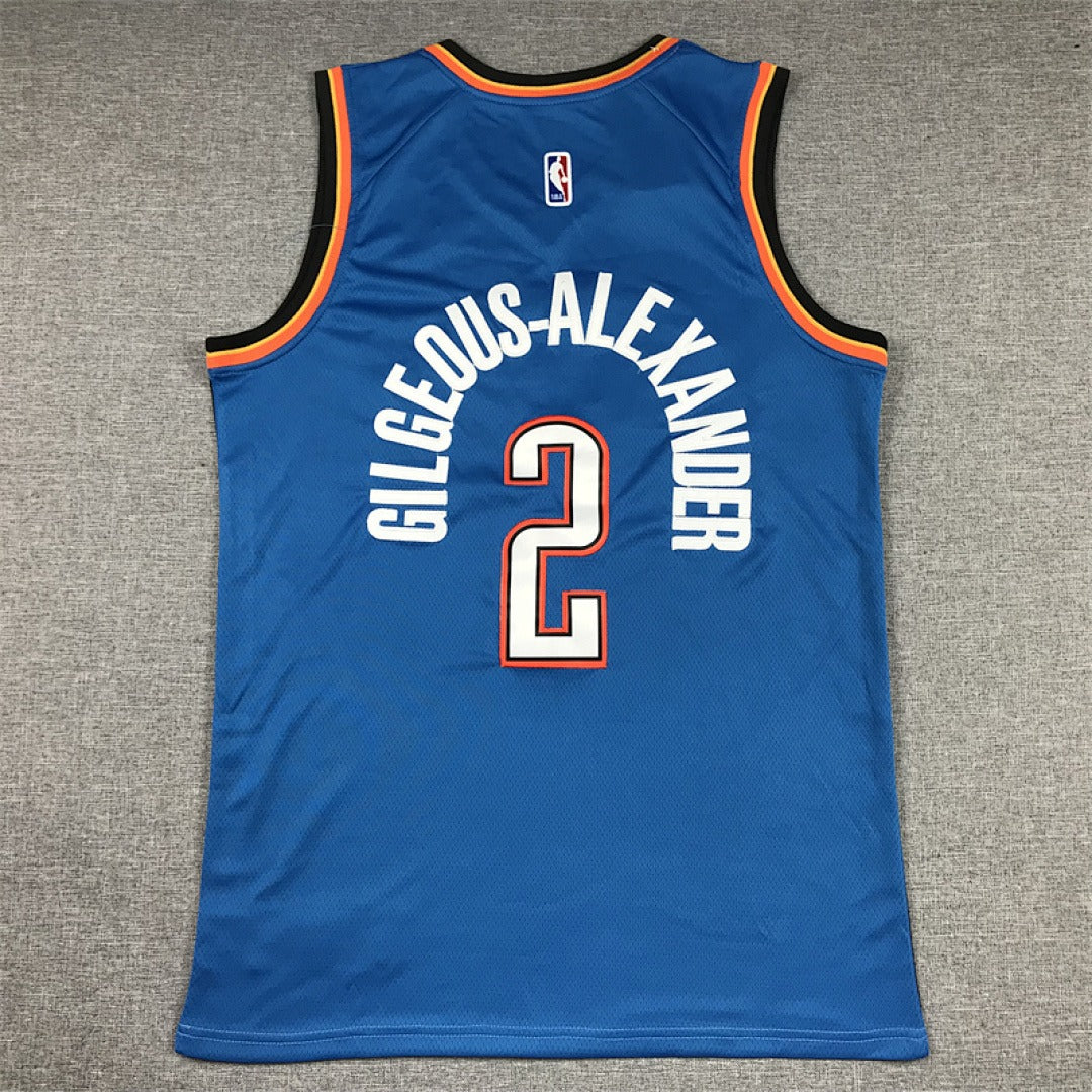 Custom Blue Oklahoma City Thunder Jersey