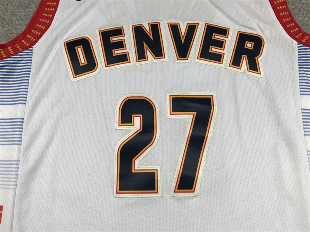 Custom White Denver Nuggets Jersey