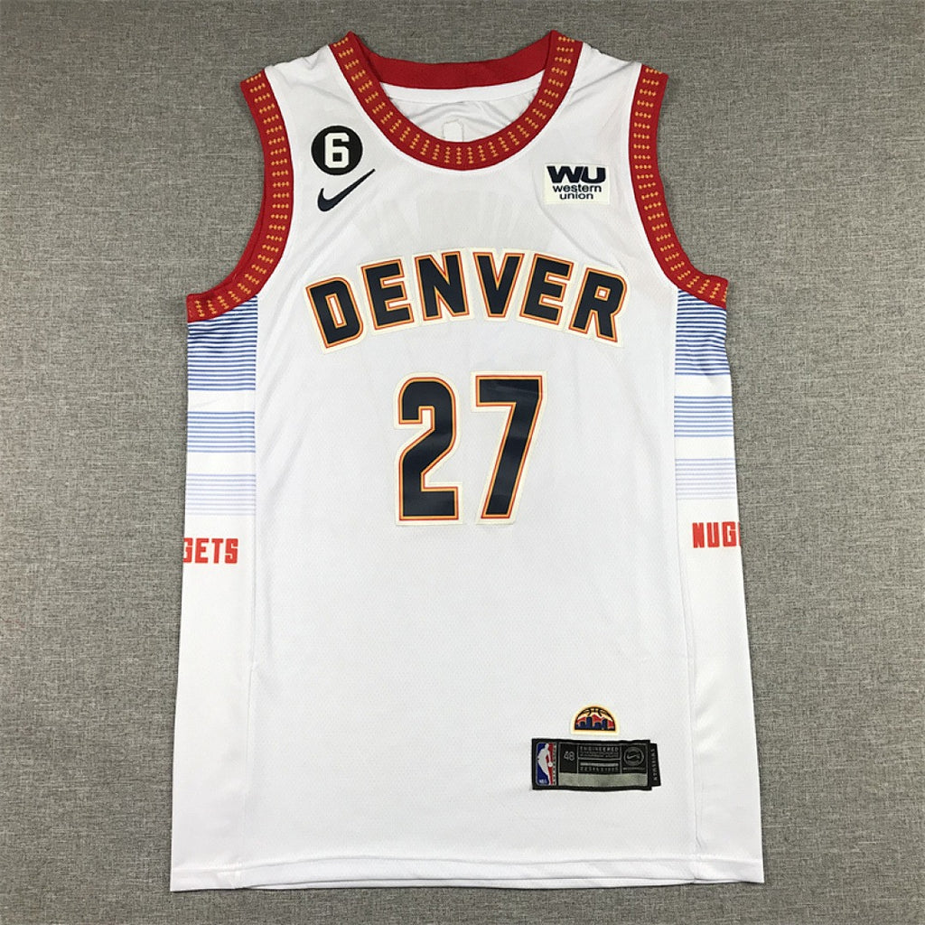 Custom White Denver Nuggets Jersey