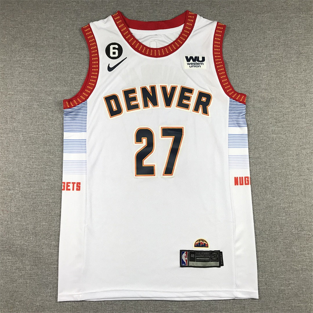 Custom White Denver Nuggets Jersey